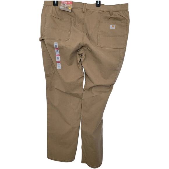 Carhartt Womens Original Fit Carpenter Pants 18W Khaki Outdoor Zip Regular NEW - Picture 2 of 5